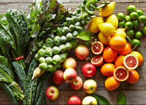 a group of fruits and vegetables on a wood surface Healthy Weight Loss Diets Gosport