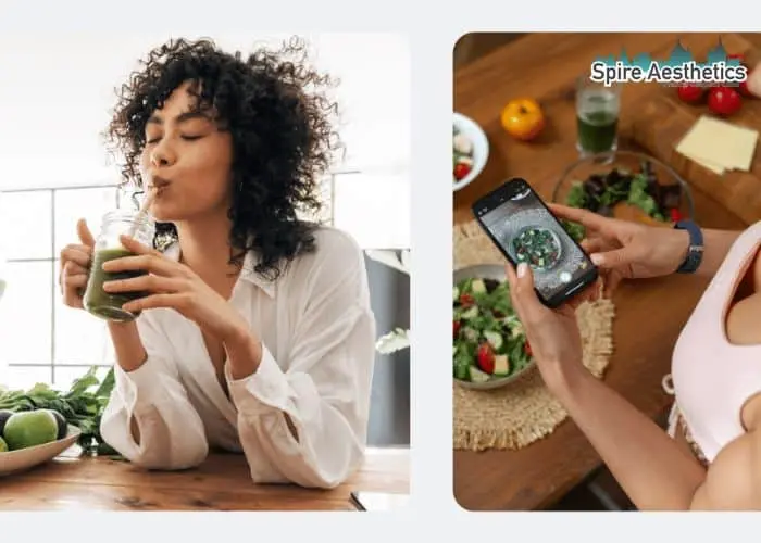 Image of woman looking into her diet and fat freezing Gosport to improve her health